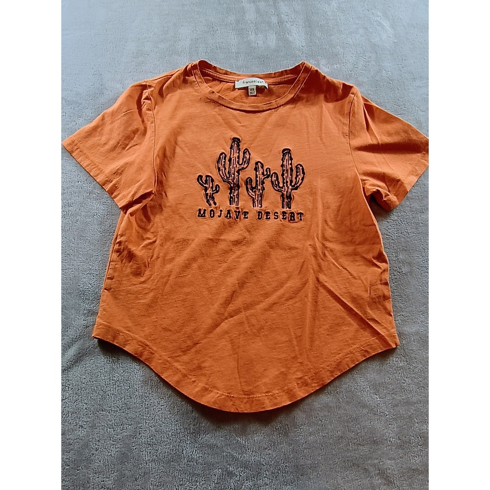 Francesca's Women Mojave‎ Desert Orange XS Cactus Graphic Tee